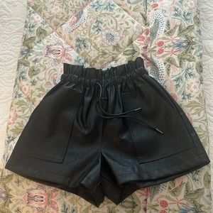 Black Leather Shorts